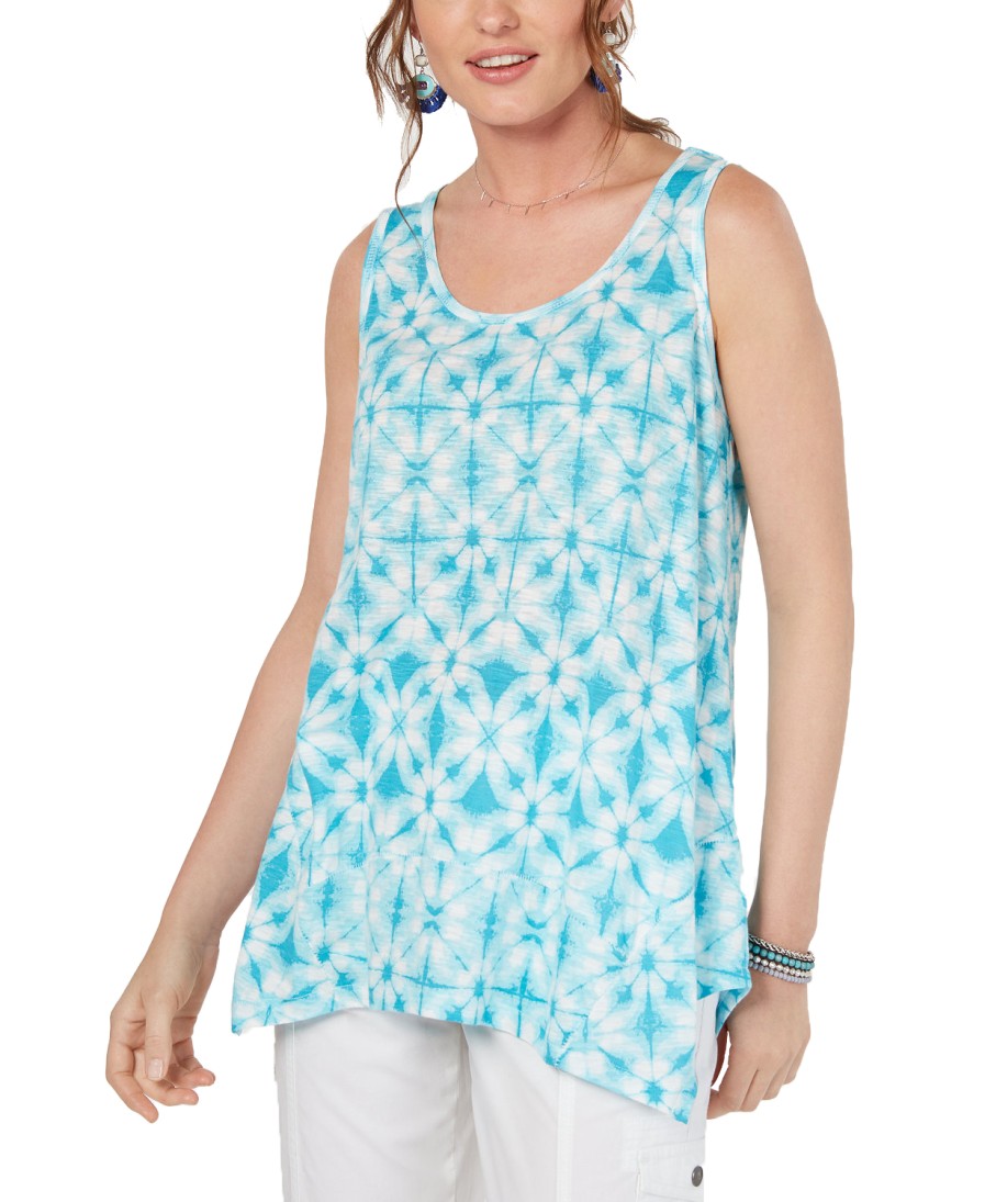 Women'S Style & Co | Printed Scoop-Neck Swing Top Rainforest Dye