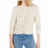 Women'S Gypsies & Moondust | Twist-Front Waffle-Knit Top Oatmeal