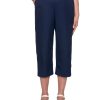 Women'S Alfred Dunner | In The Pull-On Crisscross-Trim Capris Navy