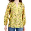 Women'S Charter Club | Printed Tunic Misted Yellow Combo