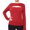 Juniors' Derek Heart | Juniors' Cutout Striped Top Red