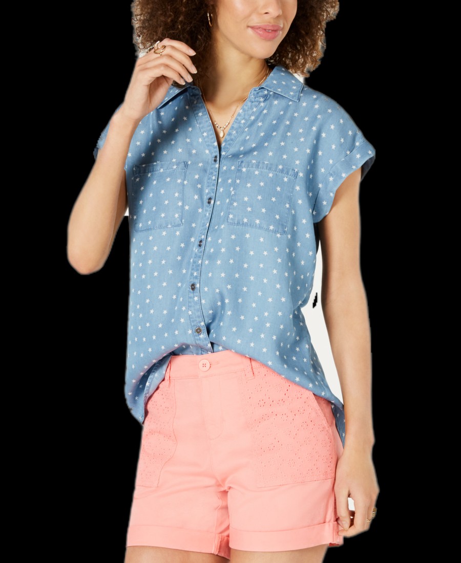 Women'S Style & Co | Short-Sleeve Shirt Star Print