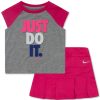 Kids & Toddlers Nike | Little Girls' 2-Piece Just Do It T-Shirt & Mesh Skirt Set Dark Pink