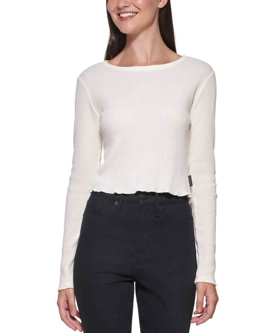 Women'S Calvin Klein Jeans | Cropped Crewneck Top