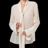 Women'S RACHEL Rachel Roy | Tie-Neck Bell-Sleeve Blouse Antique Ivory