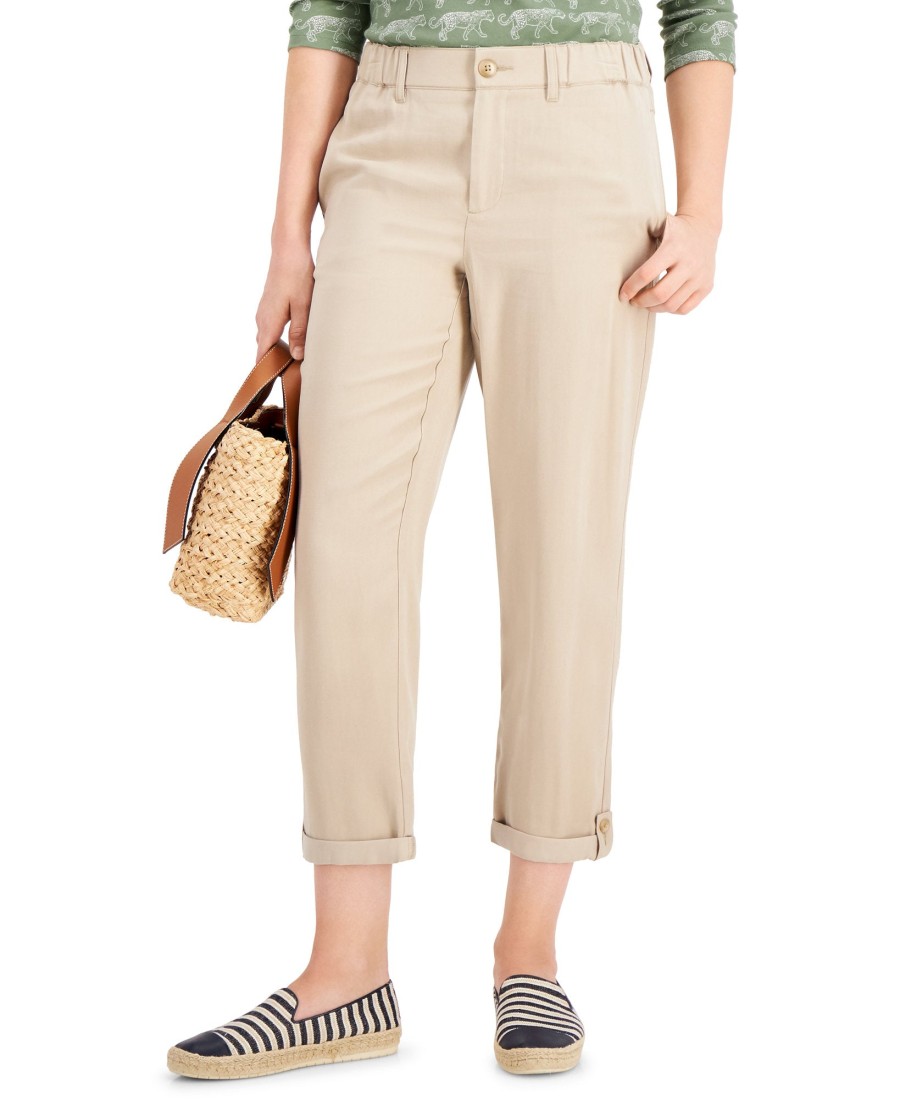 Women'S Charter Club | Cropped Cuffed Pants Sedona Dust