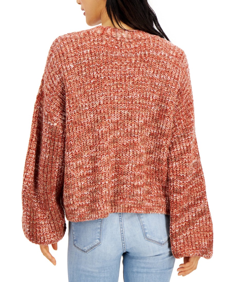 Juniors' Hooked Up by IOT | Juniors' Space-Dyed Cardigan Rust