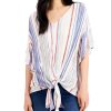 Women'S JPR Studio | Striped Tie-Front Top White Apron Old D