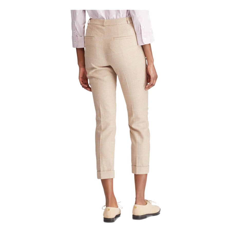 Women'S Lauren Ralph Lauren | Glen Plaid Skinny Pants Clay Tan