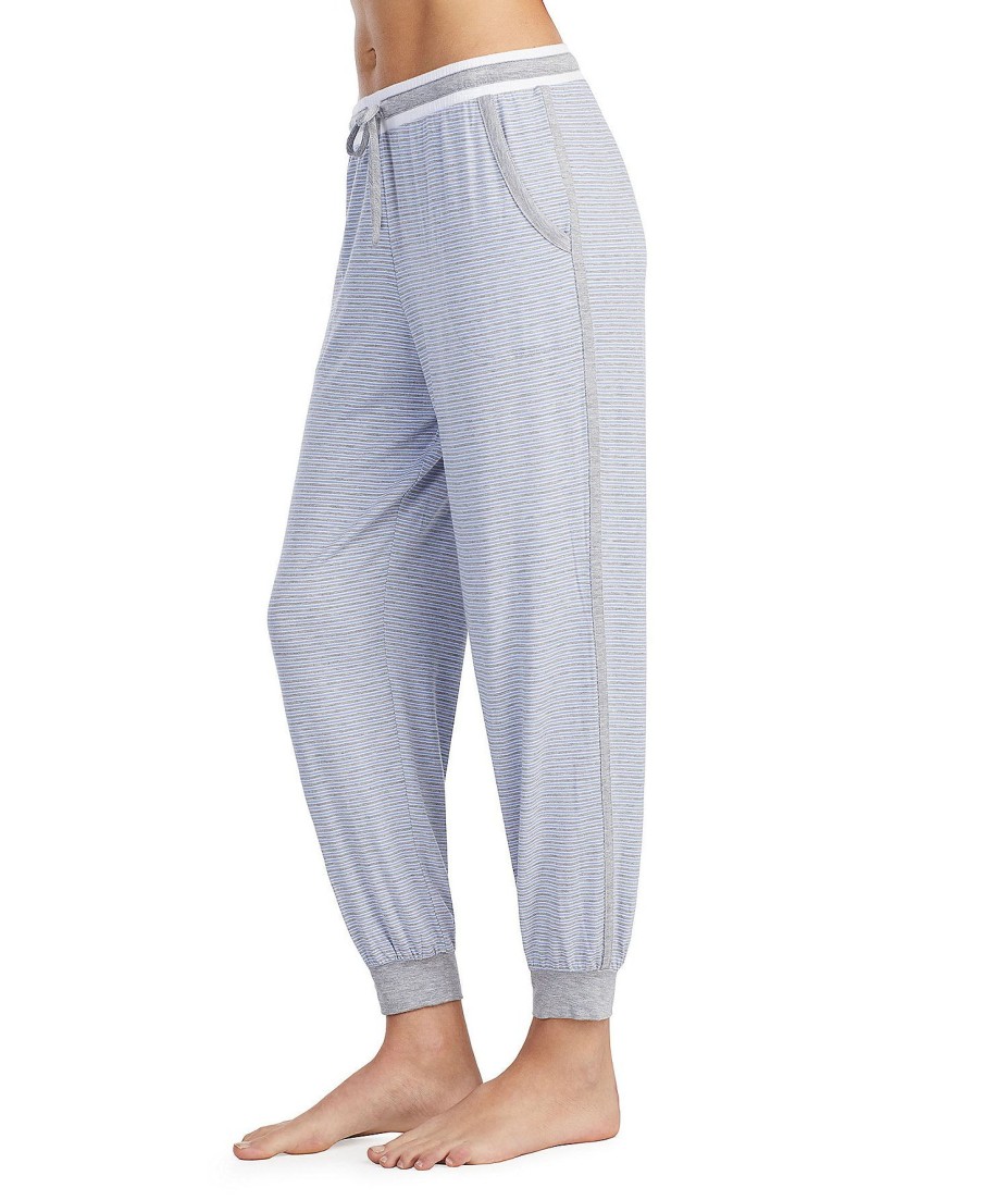 Women'S DKNY | Contrast-Print Jogger Pajama Pants Heather Stripe