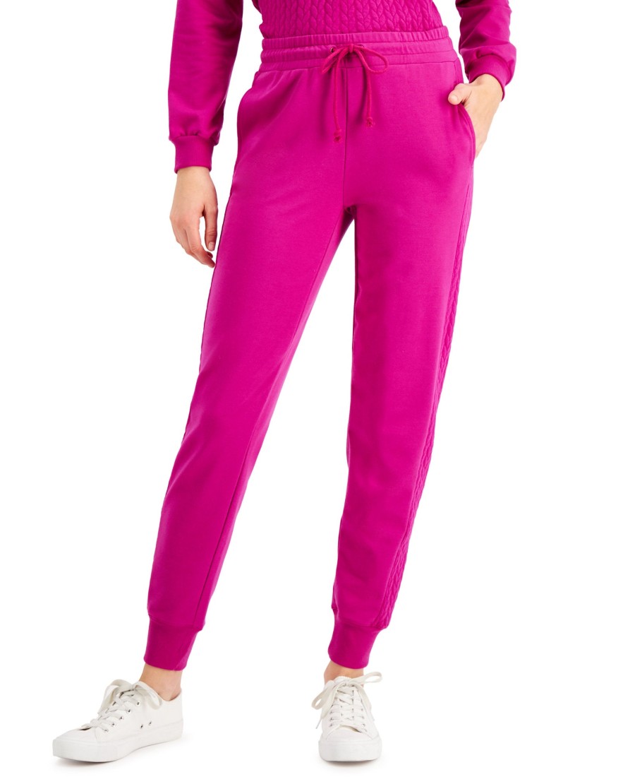 Women'S Charter Club | Drawstring Jogger Pants Pink Fancy