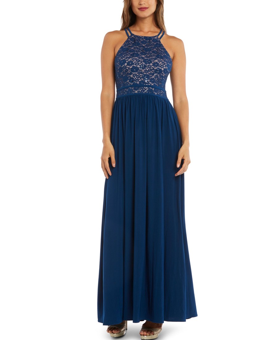 Women'S Nightway | Lace-Top Gown Peacock/Nude