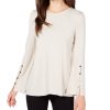 Juniors' Alfani | Hardware-Sleeve Top Polished Beige