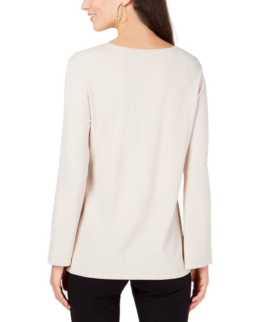 Juniors' Alfani | Hardware-Sleeve Top Polished Beige