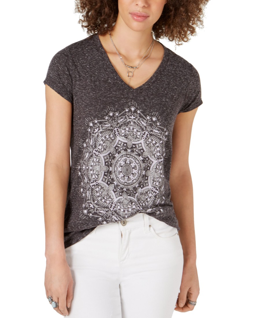 Women'S Style & Co | Graphic-Print T-Shirt Aztec Pinwheel