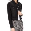 Women'S INC International Concepts | Frayed Cropped Denim Jacket Deep Black