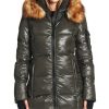 Women'S S13 | Gramercy Down Puffer Coat With Faux-Fur-Trim Hood Dark Military