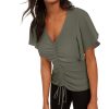 Women'S INC International Concepts | Ruched Top Dusty Olive