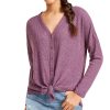 Juniors' Ultra Flirt | Juniors' Cozy Ribbed Tie-Front Top