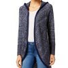 Women'S Style & Co | Pointelle Hooded Cardigan Industrial Blue