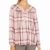 Women'S Style & Co | Plaid Split-Neck Top Cavern Plaid