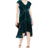 Women'S Taylor | Velvet Flutter-Sleeve Midi Dress Spruce