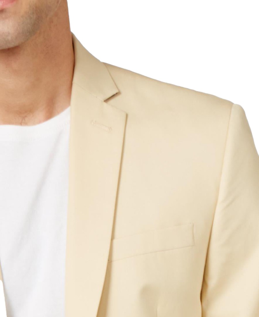 Men Bar III | Khaki Solid Cotton Slim-Fit Jacket Beige/Khaki