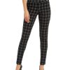 Women'S INC International Concepts | Windowpane Plaid Leggings Black Plaid