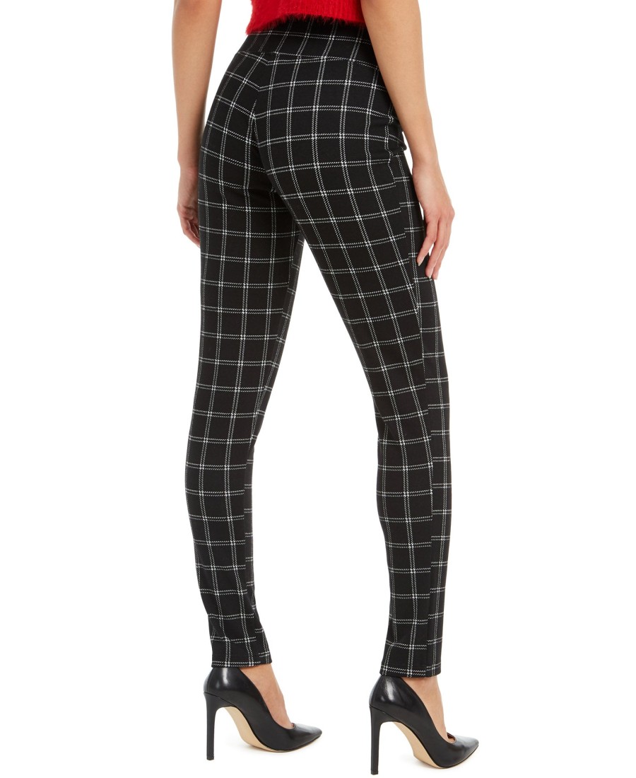 Women'S INC International Concepts | Windowpane Plaid Leggings Black Plaid