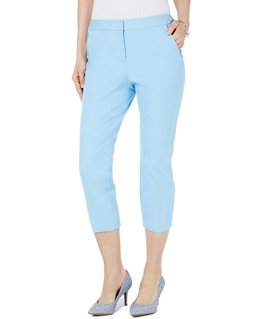 Juniors' Alfani | Invisible-Zip Capri Pants Blue Infinity