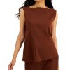 Juniors' Alfani | Square-Neck Sleeveless Top Chocolate Fondant