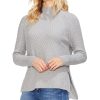 Women'S Vince Camuto | Textured Mock-Neck Sweater Light Heather Grey