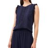 Women'S Vince Camuto | Petite Embroidered Sleeveless Top Classic Navy