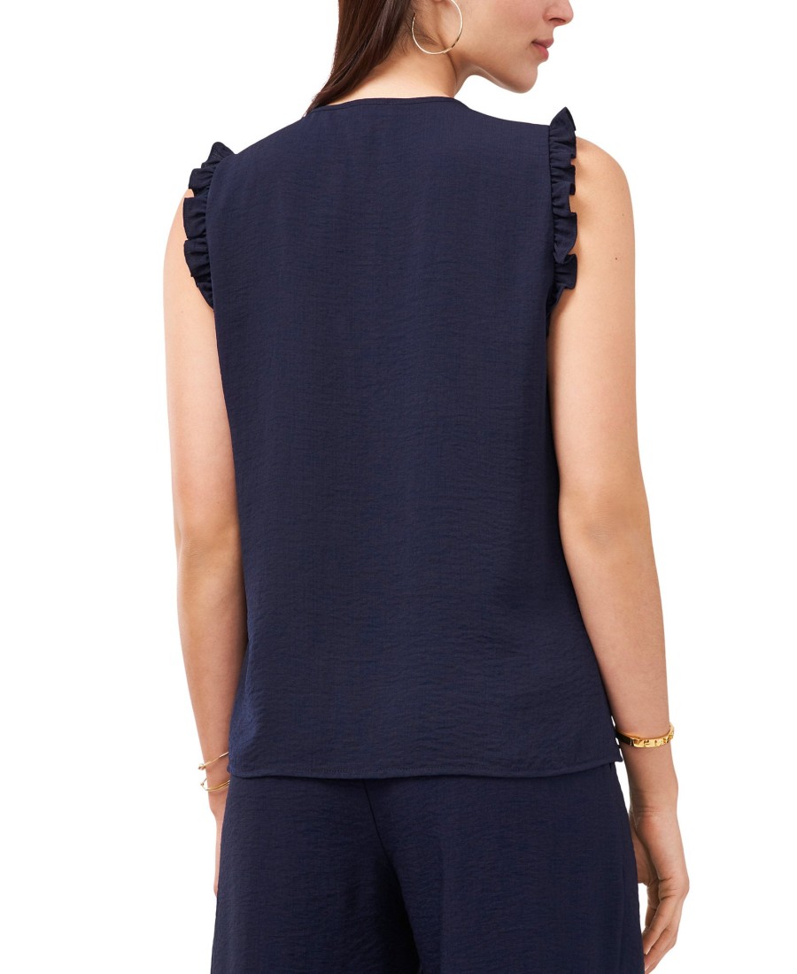 Women'S Vince Camuto | Petite Embroidered Sleeveless Top Classic Navy