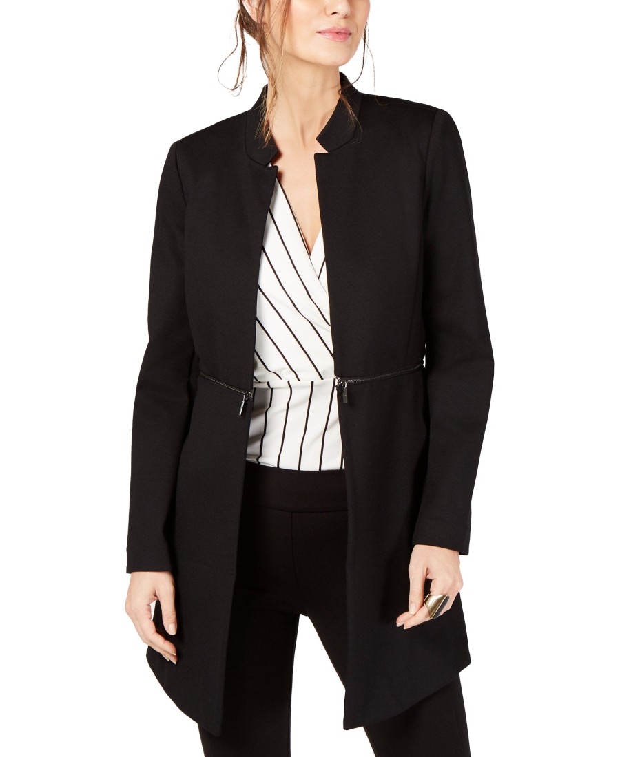 Juniors' Alfani | Open-Front Topper Jacket Deep Black