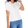 Women'S Thalia Sodi | Asymmetric Lattice-Neck Top White