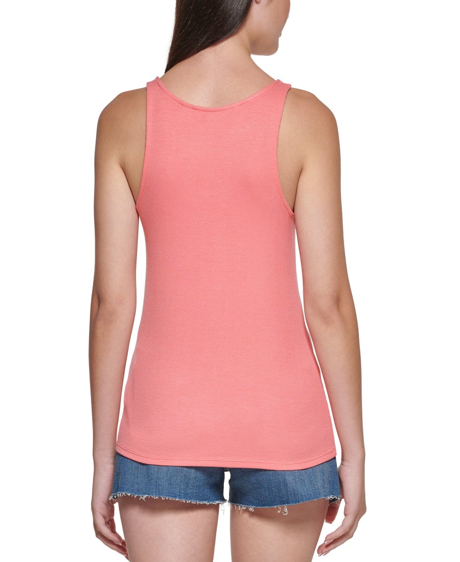 Women'S Calvin Klein Jeans | Racerback Tank Top Coral Rose