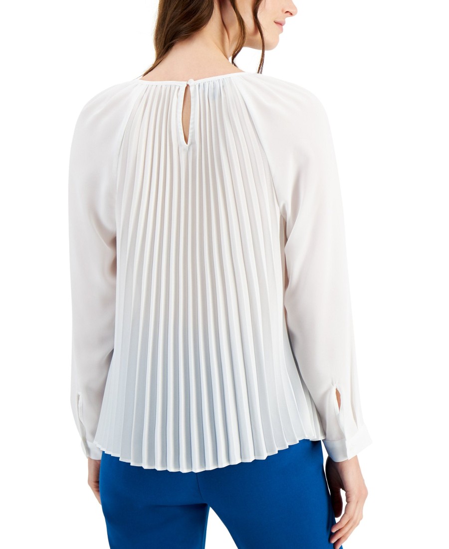 Juniors' Alfani | Pleated Top Bright White