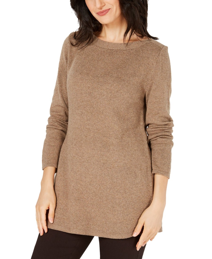 Women'S Karen Scott | Solid Curved-Hem Tunic