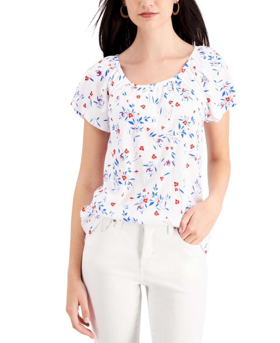 Women'S Style & Co | Printed Top Confetti Pink