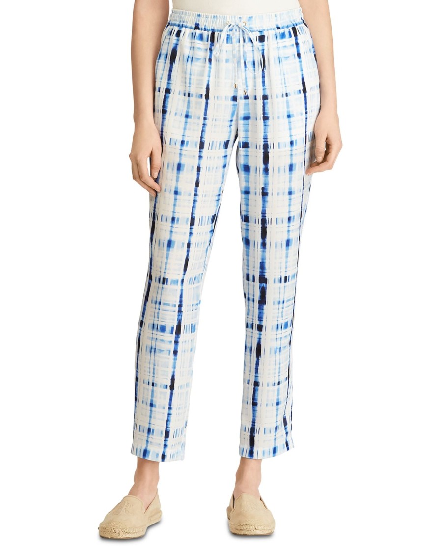 Women'S LAUREN Ralph Lauren | Tie-Dye Plaid Pants Blue Multi