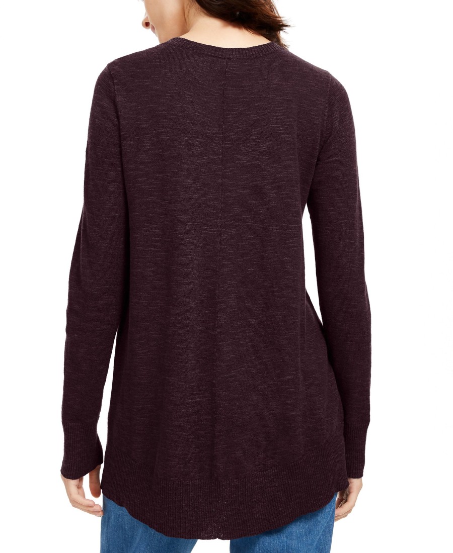 Women'S Eileen Fisher | High-Low Organic Sweater Dark Polar