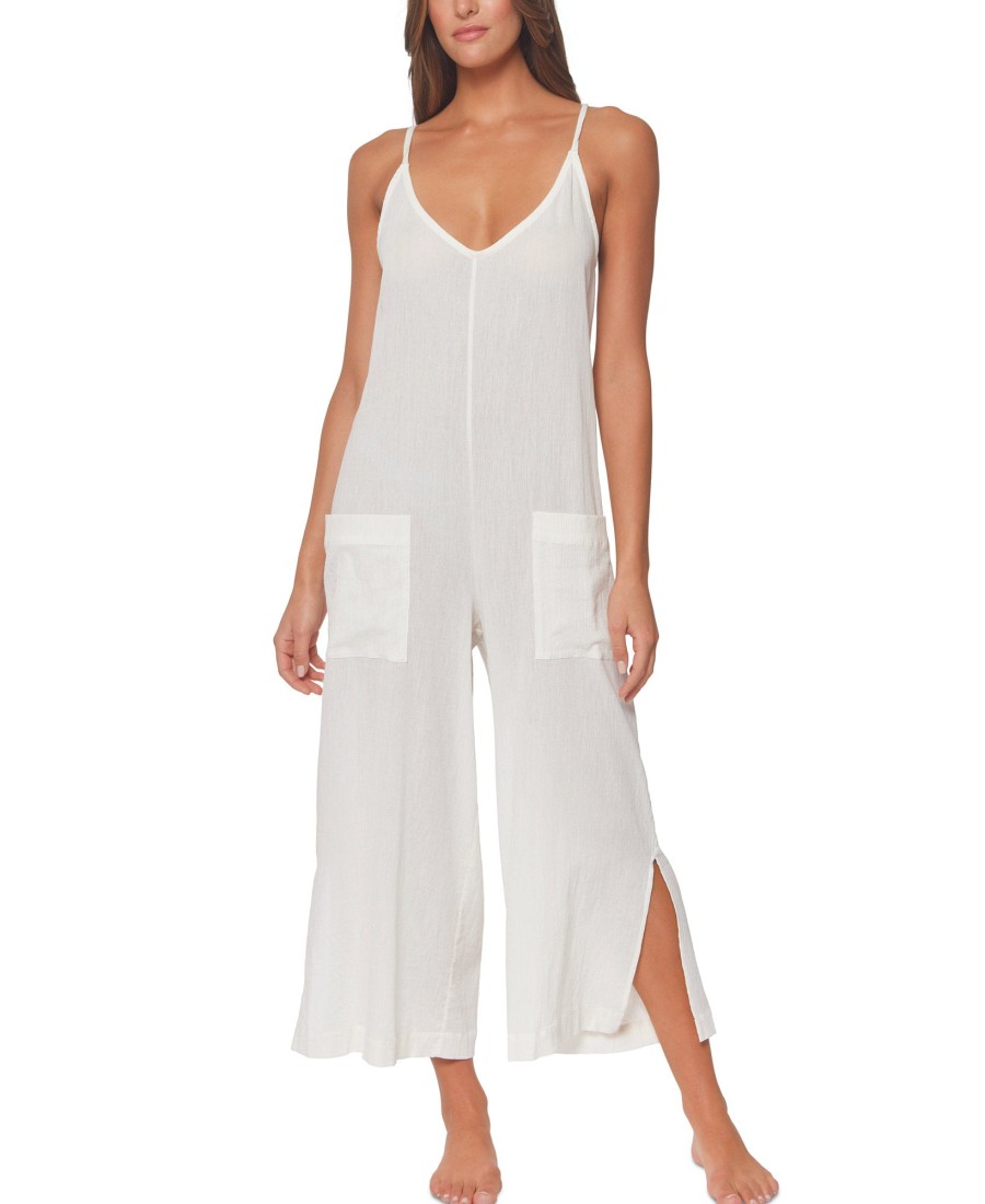 Women'S Sanctuary | Fresh Squeezed Romper Cover-Up Coconut Milk