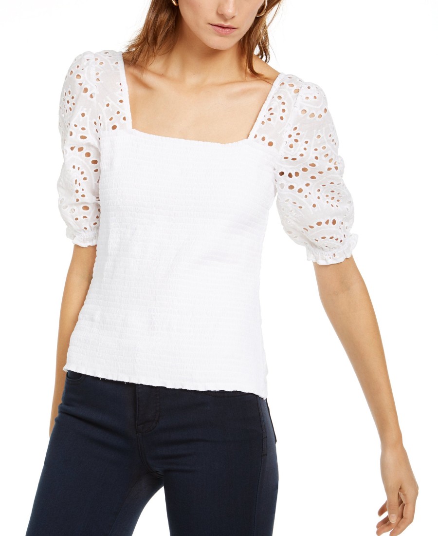 Women'S INC International Concepts | Smocked Eyelet Sleeves