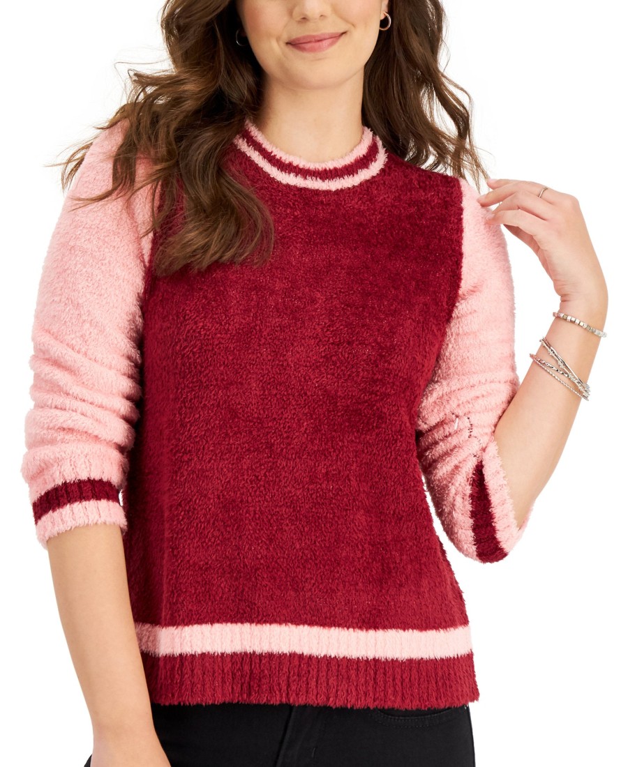 Women'S Style & Co | Colorblocked Sweater Sky Dream