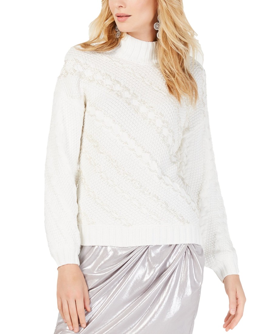 Women'S INC International Concepts | Cable-Knit Pullover Sweater Washed White