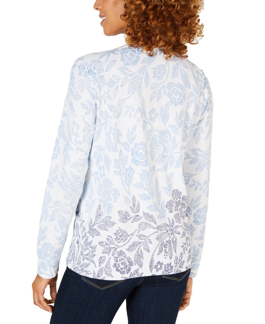 Women'S Karen Scott | Floral-Print Cardigan Intreprid Combo