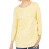 Women'S Charter Club | 3/4-Sleeve Printed Top Citron Aura