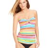 Women'S Anne Cole | Striped Hardware Bandeau Tankini Top Multi