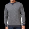 Men Tasso Elba | Colorblocked Stripe Sweatshirt Onyx Heather